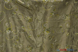 Aurora Taffeta Embroidery | Embroidered Floral Taffeta | 54" Wide | Multiple Colors | Fabric mytextilefabric Yards Olive 