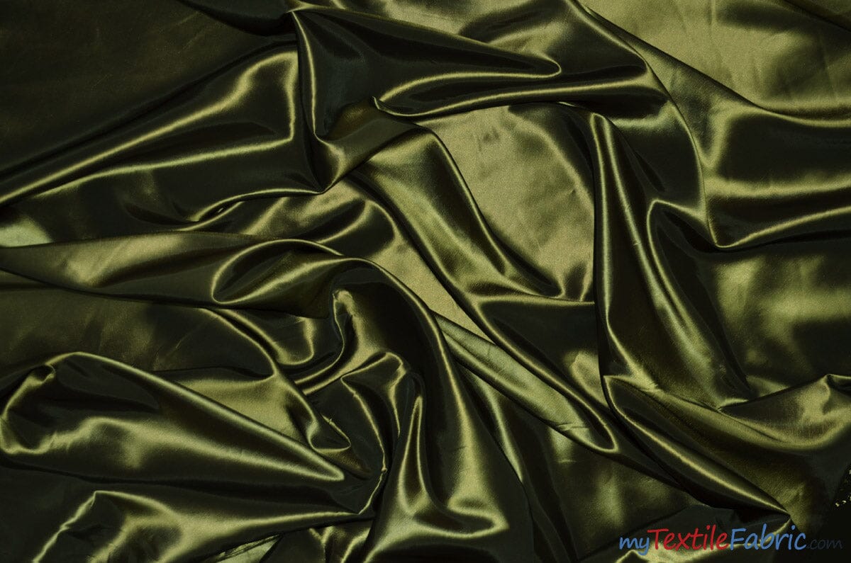 Green Yellow Iridescent Satin Chambray Fabric