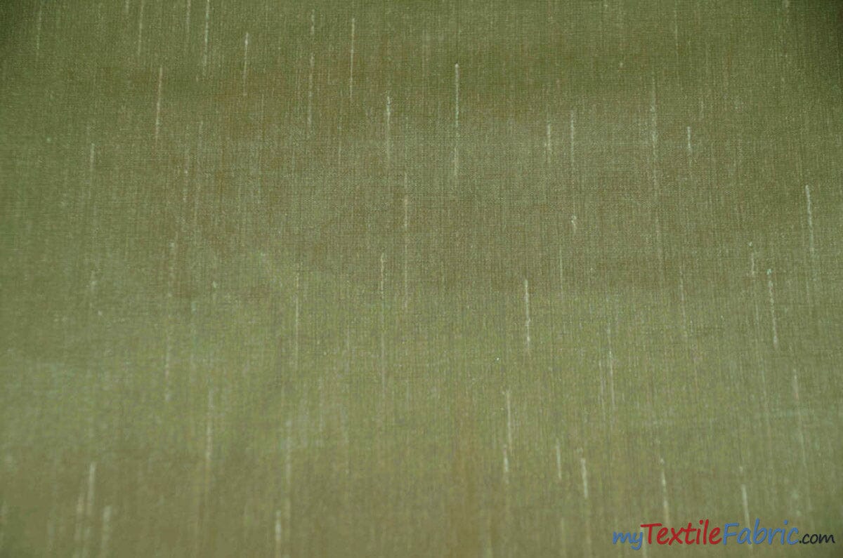 IFR Extra Wide Dupioni Silk | 100% Polyester Faux Dupioni Fabric | 120" Wide | Multiple Colors | Fabric mytextilefabric Yards Olive 