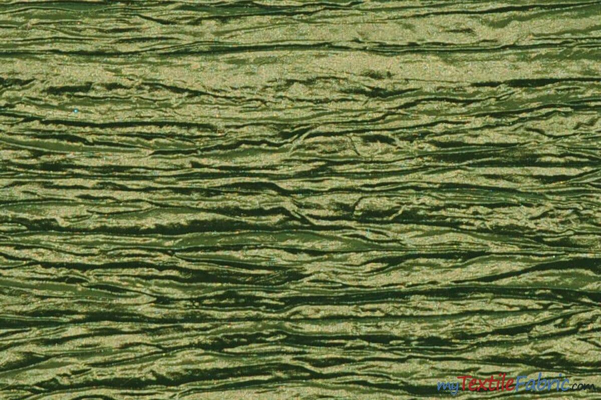 Crease Taffeta Fabric | Crush Taffeta | 52" Wide | Wholesale Bolt | Multiple Colors | Fabric mytextilefabric Bolts Olive 