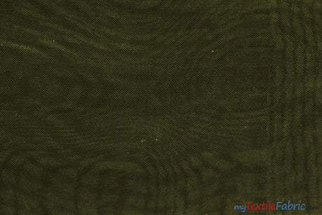 Soft and Smooth Mirror Organza Fabric | 60" Wide | Continuous Yards | Multiple Colors | Fabric mytextilefabric Yards Olive 