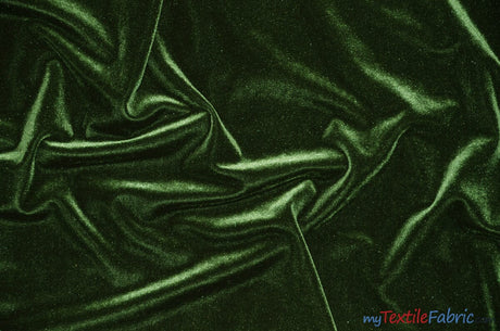 Soft and Plush Stretch Velvet Fabric | Stretch Velvet Spandex | 58" Wide | Spandex Velour for Apparel, Costume, Cosplay, Drapes | Fabric mytextilefabric Yards Olive 