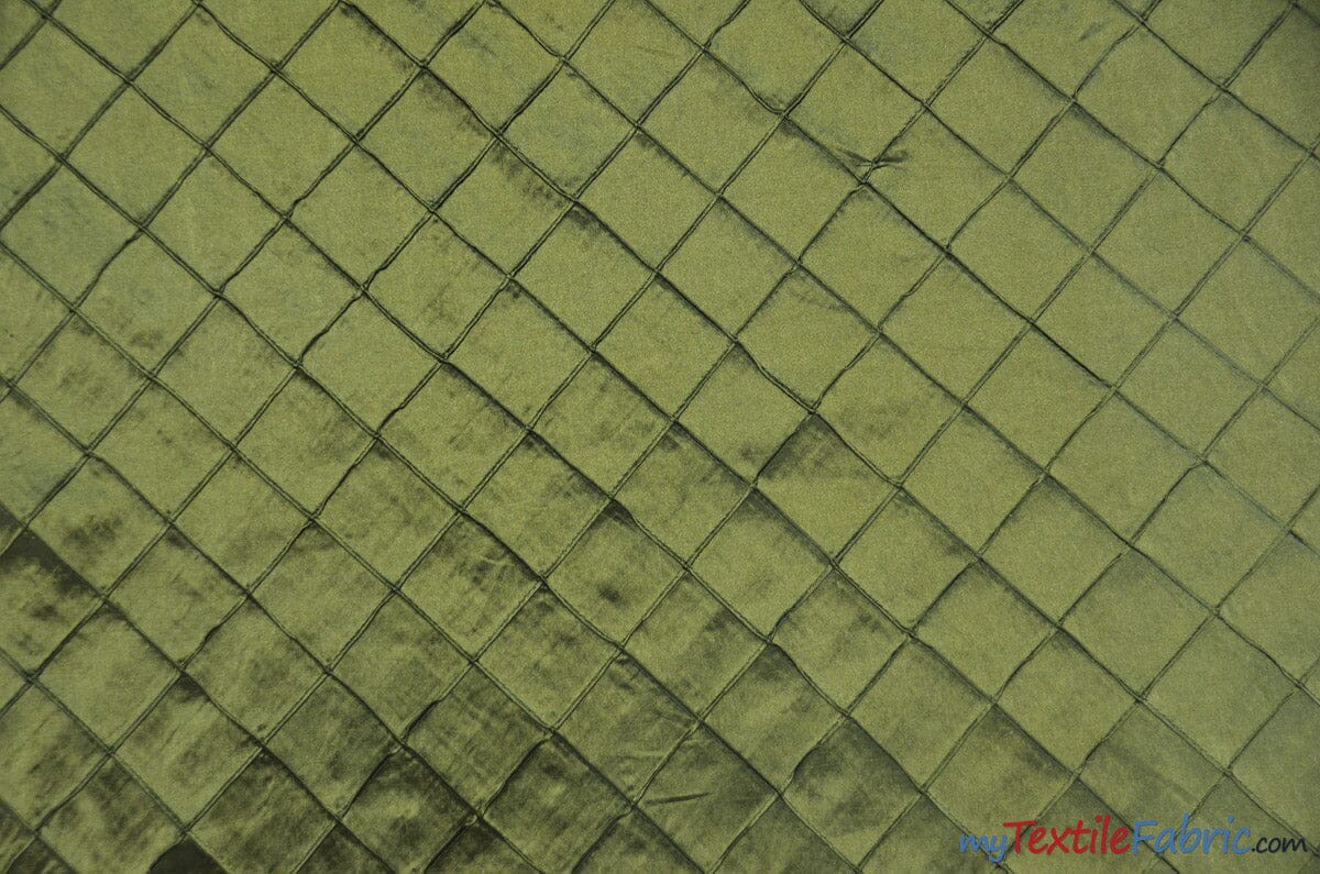 Taffeta Pintuck Fabric | 2"x2" Diamond | Diamond Taffeta Fabric | 54" Wide | Multiple Colors | Fabric mytextilefabric Yards Olive 