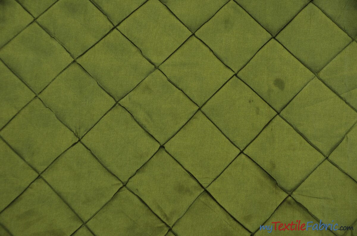 Taffeta Pintuck Fabric | 4"x4" Diamond | Diamond Taffeta Fabric | 58" Wide | Multiple Colors | Continuous Yards | Fabric mytextilefabric Yards Olive 