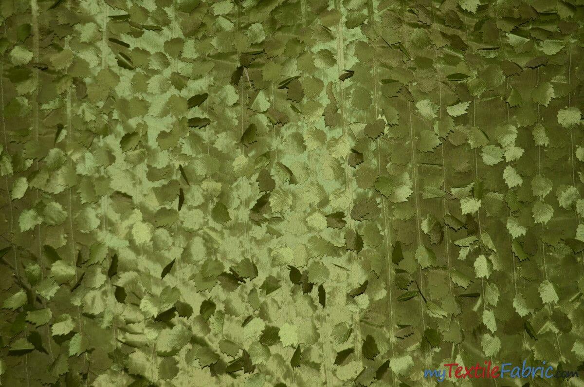 Grape Leaf Taffeta | Hanging Grape Leaf Taffeta | 57" Wide | Multiple Colors Fabric mytextilefabric Yards Olive 