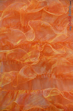 Load image into Gallery viewer, Organza Ruffled Mesh Fabric | Layered Ruffle Mesh Fabric | 57&quot; Wide | Multiple Colors | Fabric mytextilefabric Yards Orange 