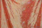 Aurora Taffeta Embroidery | Embroidered Floral Taffeta | 54" Wide | Multiple Colors | Fabric mytextilefabric Yards Orange 