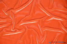 Load image into Gallery viewer, Soft and Plush Stretch Velvet Fabric | Stretch Velvet Spandex | 58&quot; Wide | Spandex Velour for Apparel, Costume, Cosplay, Drapes | Fabric mytextilefabric Yards Orange 