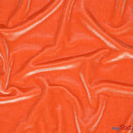 Load image into Gallery viewer, Soft and Plush Stretch Velvet Fabric | Stretch Velvet Spandex | 58&quot; Wide | Spandex Velour for Apparel, Costume, Cosplay, Drapes | Fabric mytextilefabric Yards Orange 
