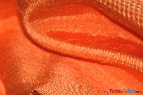 Shantung Satin Fabric | Satin Dupioni Silk Fabric | 60" Wide | Multiple Colors | Continuous Yards | Fabric mytextilefabric Yards Orange 