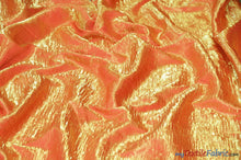 Load image into Gallery viewer, Iridescent Crush Shimmer Fabric | Iridescent Fabric | 54&quot; Wide | Multiple Colors | Continuous Yards | Fabric mytextilefabric Yards Orange 