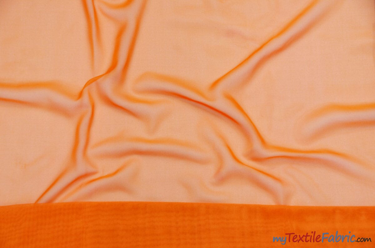 Chiffon Fabric | Super Soft & Flowy | 60" Wide | Wholesale Bolt | Multiple Colors | Fabric mytextilefabric Bolts Orange 