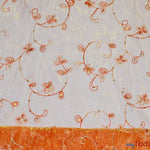 Load image into Gallery viewer, Dahlia Organza Embroidery Fabric | Embroidered Floral Sheer with Sequins Embellishment | 54&quot; Wide | Multiple Colors | Fabric mytextilefabric Yards Orange 
