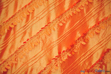 Load image into Gallery viewer, Forest Taffeta Embroidery | Hanging Leaf Taffeta | 54&quot; Wide | Multiple Colors | Fabric mytextilefabric Yards Orange 