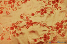 Load image into Gallery viewer, Ribbon Taffeta Fabric | Ribbon Cord Taffeta Embroidery | 54&quot; Wide | Multiple Colors | Fabric mytextilefabric Yards Orange 