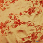 Load image into Gallery viewer, Ribbon Taffeta Fabric | Ribbon Cord Taffeta Embroidery | 54&quot; Wide | Multiple Colors | Fabric mytextilefabric Yards Orange 

