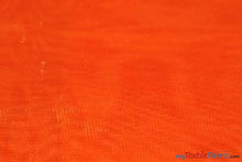 Load image into Gallery viewer, Crystal Organza Fabric | Sparkle Sheer Organza | 60&quot; Wide | Sample Swatch | Multiple Colors | Fabric mytextilefabric Sample Swatches Orange 