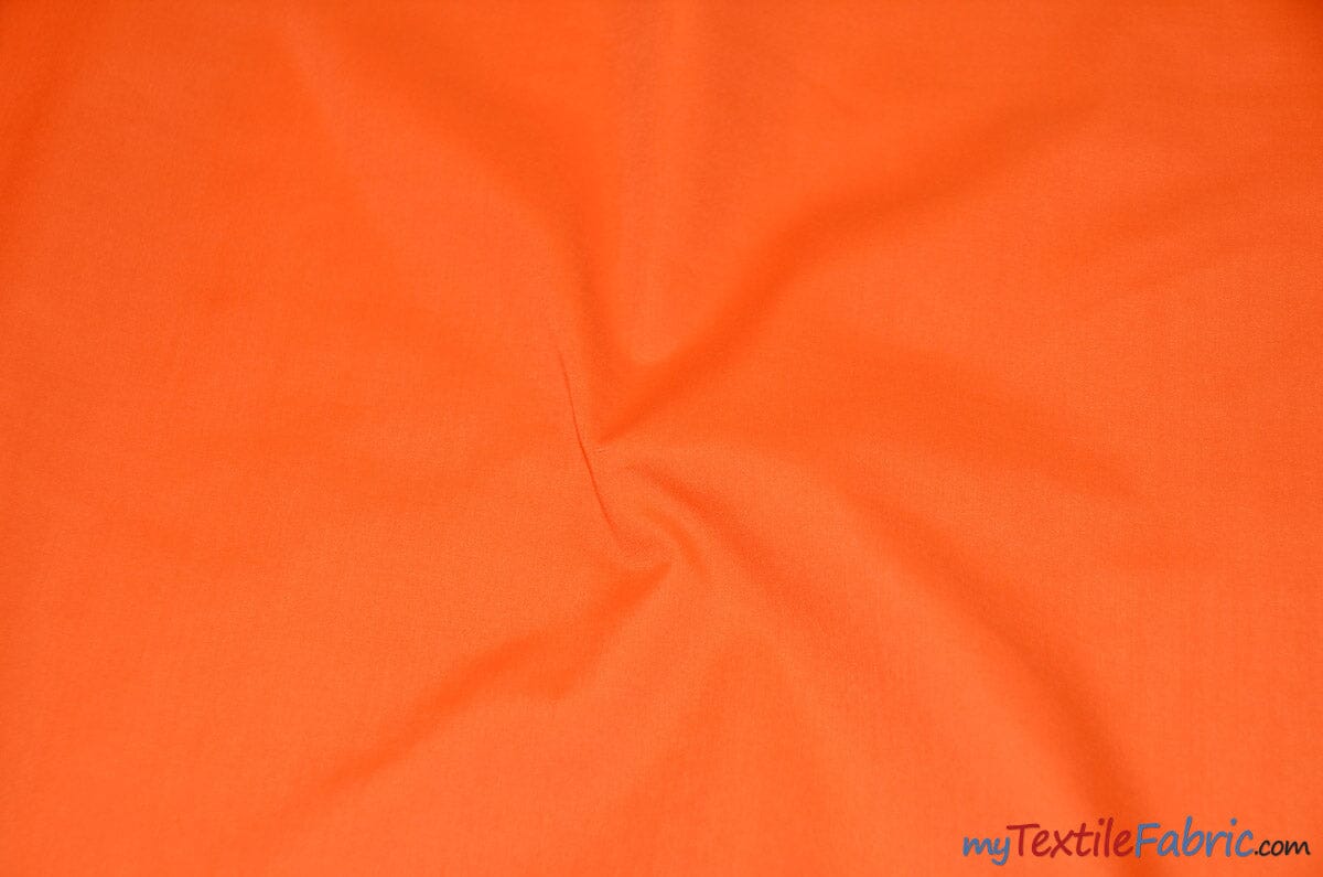 Polyester Cotton Broadcloth Fabric | 60" Wide | Solid Colors | Sample Swatch | Multiple Colors | Fabric mytextilefabric Sample Swatches Orange 
