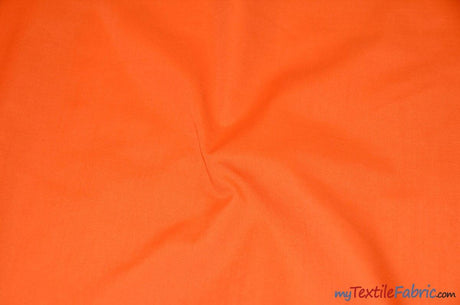 Polyester Cotton Broadcloth Fabric | 60" Wide | Solid Colors | Sample Swatch | Multiple Colors | Fabric mytextilefabric Sample Swatches Orange 