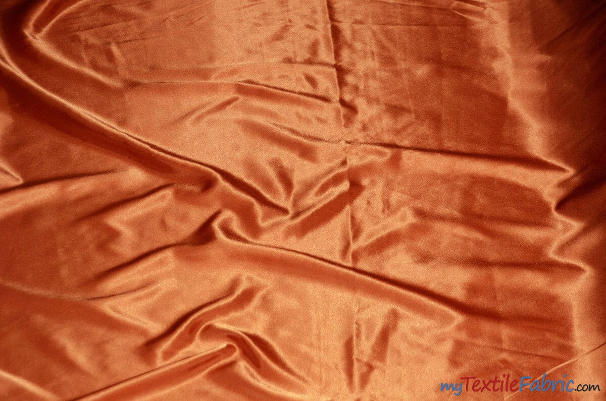 Silky Soft Medium Satin Fabric | Lightweight Event Drapery Satin | 60" Wide | Economic Satin by the Wholesale Bolt | Fabric mytextilefabric Bolts Orange 0070 
