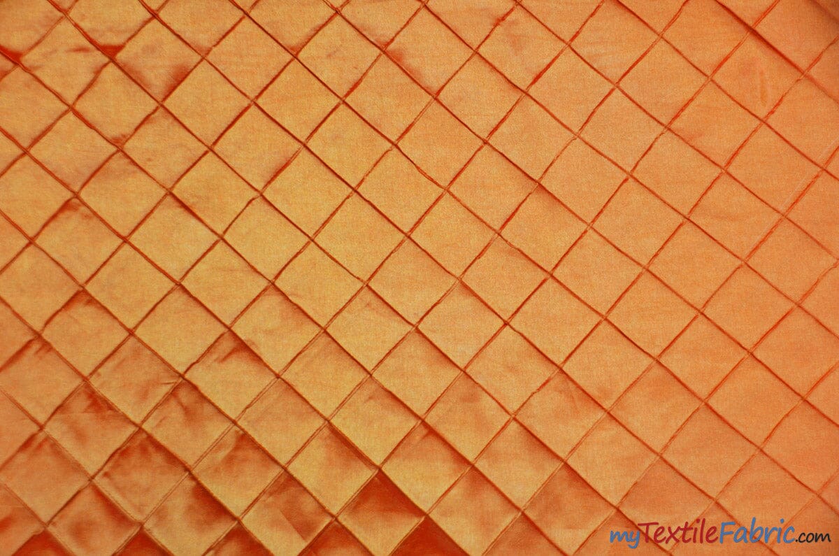 Taffeta Pintuck Fabric | 2"x2" Diamond | Diamond Taffeta Fabric | 54" Wide | Multiple Colors | Fabric mytextilefabric Yards Orange 