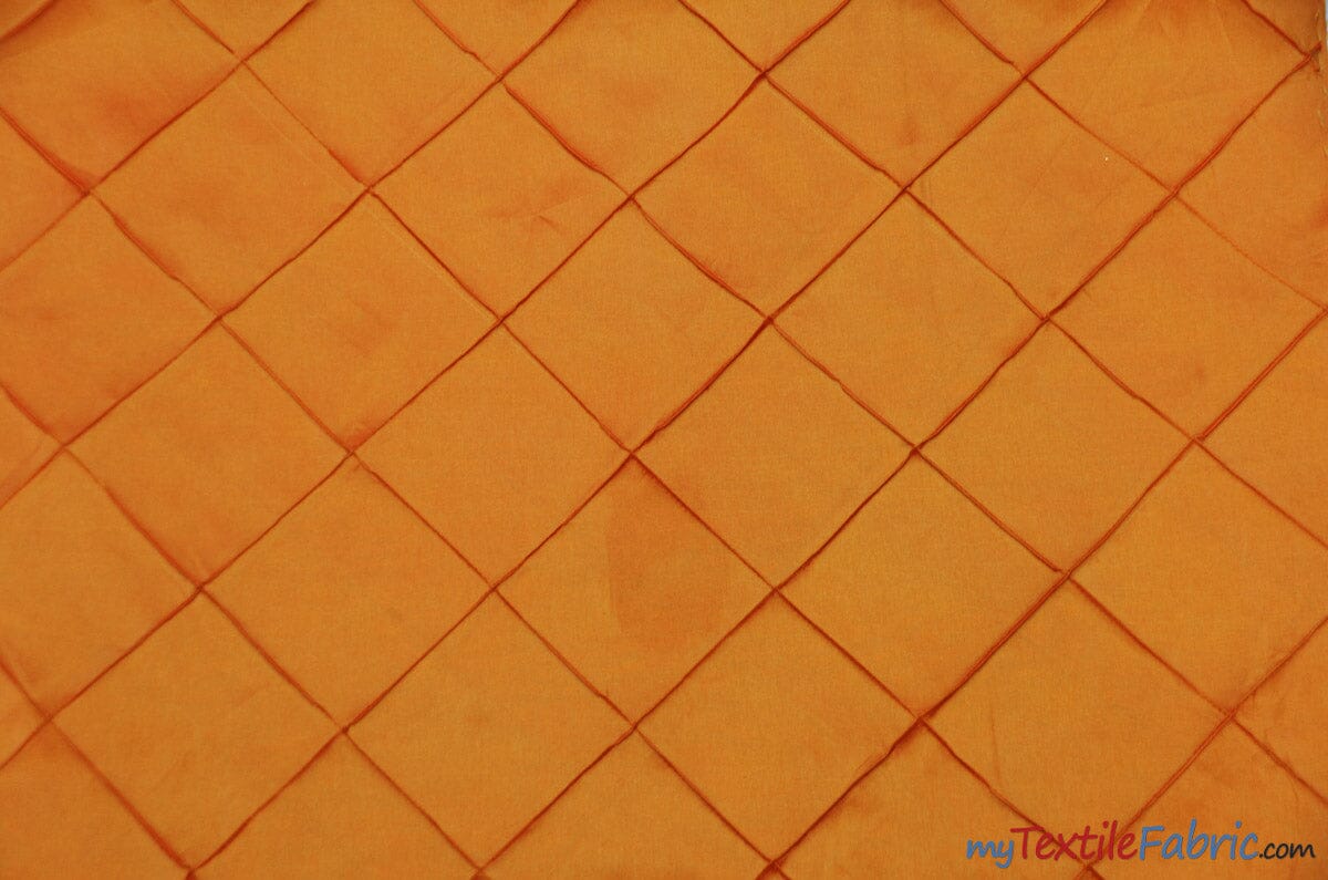 Taffeta Pintuck Fabric | 4"x4" Diamond | Diamond Taffeta Fabric | 58" Wide | Multiple Colors | Continuous Yards | Fabric mytextilefabric Yards Orange 