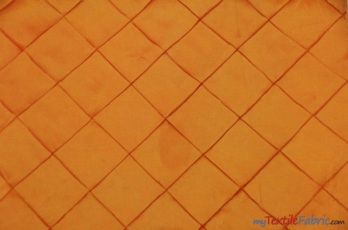 Taffeta Pintuck Fabric | 4"x4" Diamond | Diamond Taffeta Fabric | 58" Wide | Multiple Colors | Continuous Yards | Fabric mytextilefabric Yards Orange 