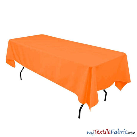 60" x 108" Banquet Polyester Tablecloth | Sold By Piece or Wholesale Box | Fabric mytextilefabric By Piece Orange 