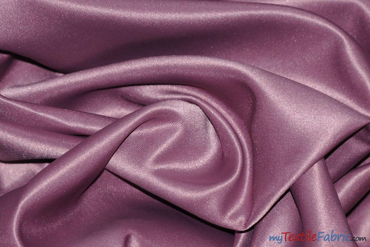 L'Amour Satin Fabric | Polyester Matte Satin | Peau De Soie | 60" Wide | Wholesale Bolt | Wedding Dress, Tablecloth, Multiple Colors | Fabric mytextilefabric Bolts Orchid 