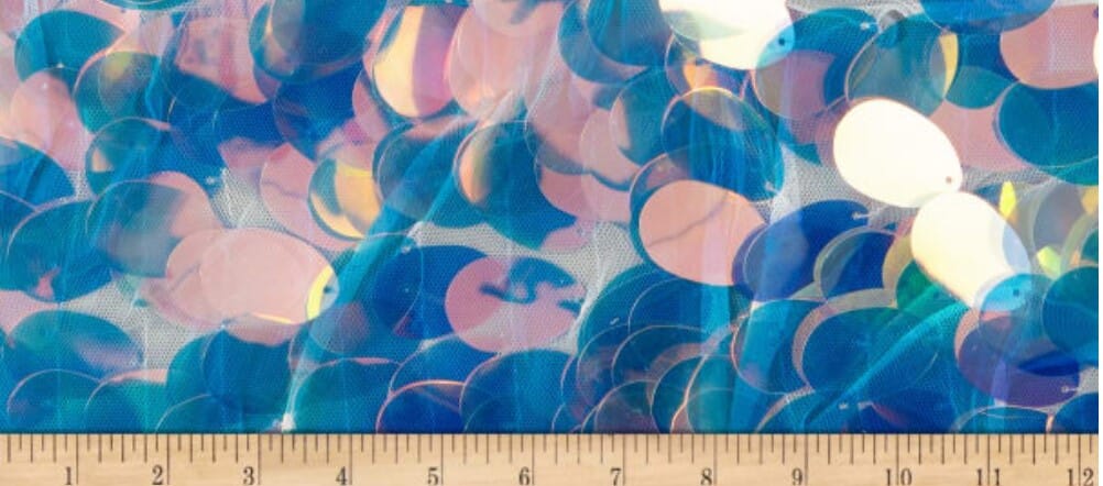 Oval Hologram Sequins Fabric | Iridescent Sequins Fabric | 52" Wide | newtextilefabric 