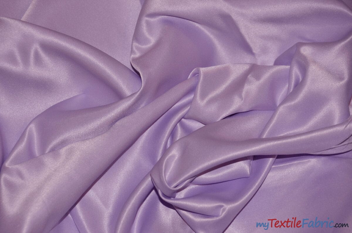 L'Amour Satin Fabric | Polyester Matte Satin | Peau De Soie | 60" Wide | Sample Swatch | Wedding Dress, Tablecloth, Multiple Colors | Fabric mytextilefabric Sample Swatches Pale Lavender 