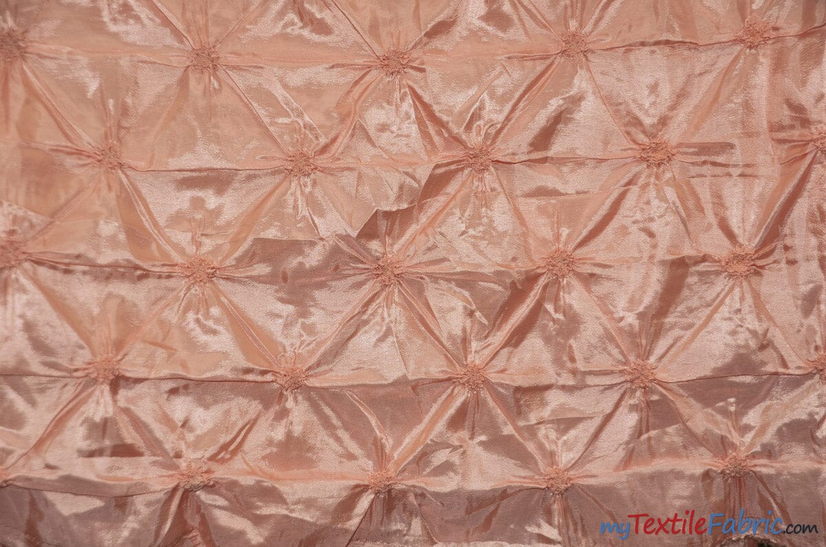 Pinwheel Taffeta Fabric | Button Taffeta Fabric | 48" Wide | Multiple Colors | Fabric mytextilefabric Yards Peach 