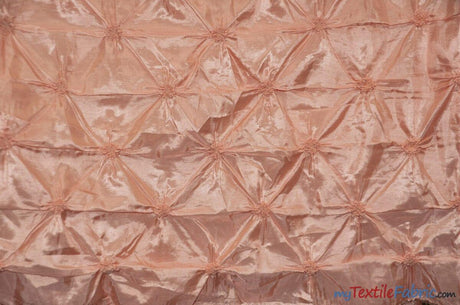 Pinwheel Taffeta Fabric | Button Taffeta Fabric | 48" Wide | Multiple Colors | Fabric mytextilefabric Yards Peach 