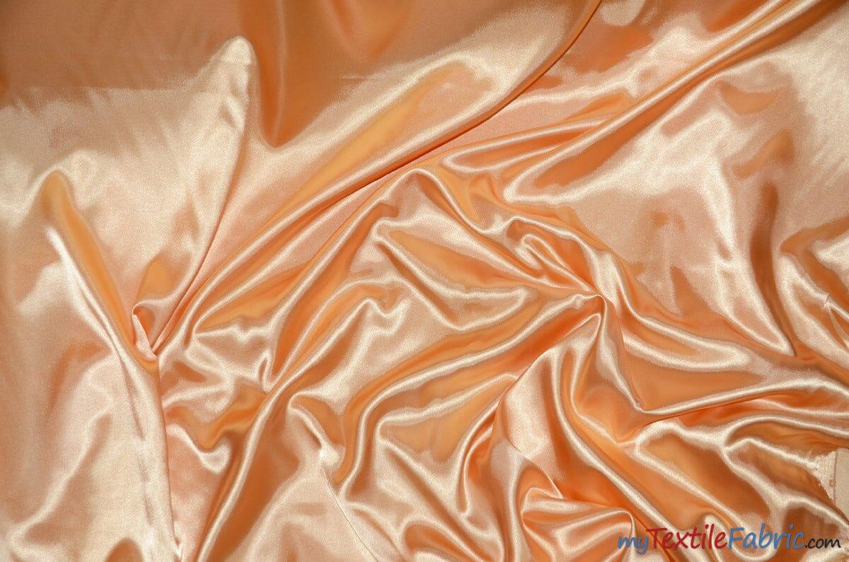 Charmeuse Satin Fabric | Silky Soft Satin | 60" Wide | Continuous Yards | Multiple Colors | Fabric mytextilefabric Yards Peach 