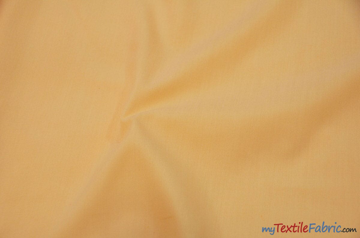 Polyester Cotton Broadcloth Fabric | 60" Wide | Solid Colors | Sample Swatch | Multiple Colors | Fabric mytextilefabric Sample Swatches Peach 