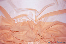 Load image into Gallery viewer, Two Tone Chiffon Fabric | Iridescent Chiffon Fabric | 60&quot; Wide | Clean Edge | Multiple Colors | Continuous Yards | Fabric mytextilefabric Yards Peach 