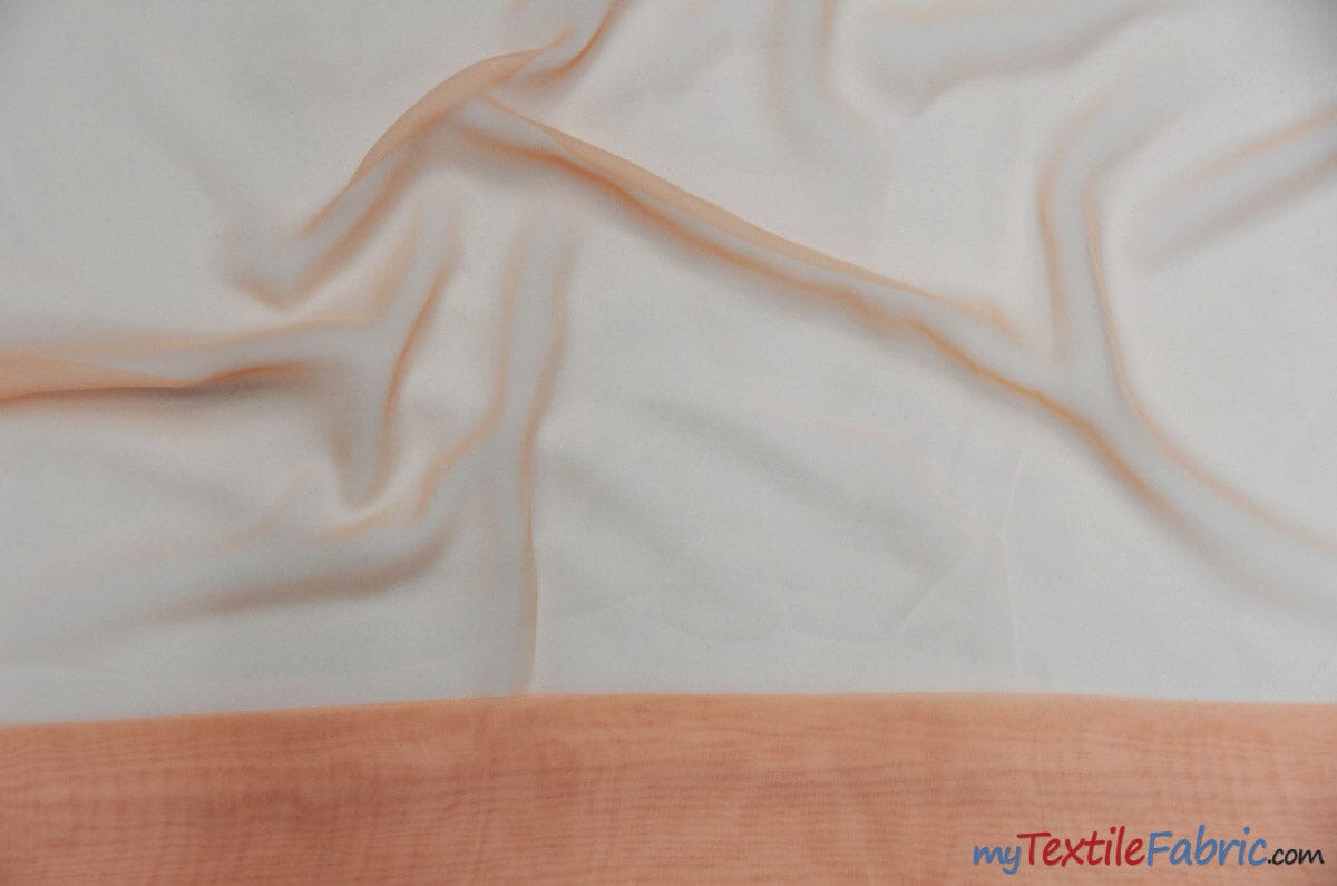 Chiffon Fabric | Super Soft & Flowy | 60" Wide | Wholesale Bolt | Multiple Colors | Fabric mytextilefabric Bolts Peach 