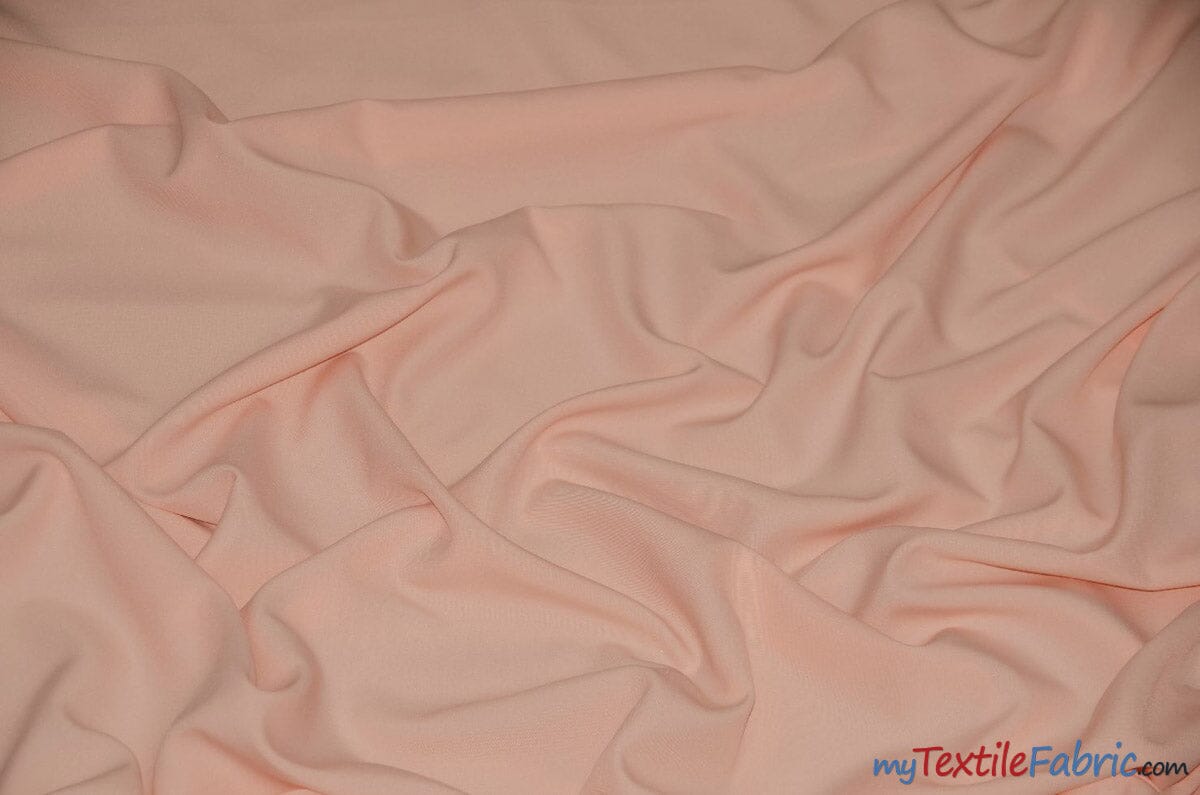 60" Wide Polyester Fabric by the Yard | Visa Polyester Poplin Fabric | Basic Polyester for Tablecloths, Drapery, and Curtains | Fabric mytextilefabric Yards Peach 