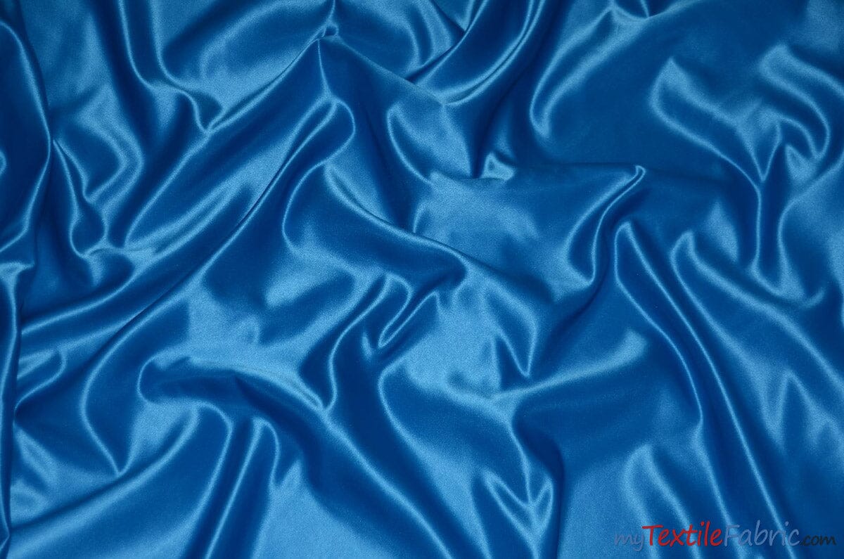 L'Amour Satin Fabric | Polyester Matte Satin | Peau De Soie | 60" Wide | Wholesale Bolt | Wedding Dress, Tablecloth, Multiple Colors | Fabric mytextilefabric Bolts Peacock 