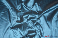 Load image into Gallery viewer, Polyester Silk Fabric | Faux Silk | Polyester Dupioni Fabric | Sample Swatch | 54&quot; Wide | Multiple Colors | Fabric mytextilefabric Sample Swatches Petroleum Blue 