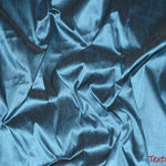 Load image into Gallery viewer, Polyester Silk Fabric | Faux Silk | Polyester Dupioni Fabric | Continuous Yards | 54&quot; Wide | Multiple Colors | Fabric mytextilefabric Yards Petroleum Blue 
