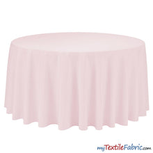 Load image into Gallery viewer, 108&quot; Round Polyester Seamless Tablecloth | Sold by Single Piece or Wholesale Box | Fabric mytextilefabric By Piece Pink 