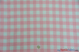 Gingham Checkered Fabric | Polyester Picnic Checkers | 1" x 1" | 60" Wide | Tablecloths, Curtains, Drapery, Events, Apparel | Fabric mytextilefabric Yards Pink White 