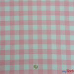 Load image into Gallery viewer, Gingham Checkered Fabric | Polyester Picnic Checkers | 1&quot; x 1&quot; | 60&quot; Wide | Tablecloths, Curtains, Drapery, Events, Apparel | Fabric mytextilefabric Yards Pink White 
