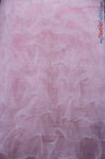 Organza Ruffled Mesh Fabric | Layered Ruffle Mesh Fabric | 57" Wide | Multiple Colors | Fabric mytextilefabric Yards Pink 