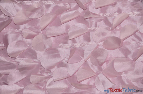 Petal Taffeta Fabric | Hanging Round Petal Taffeta | 57" Wide | Multiple Colors Fabric mytextilefabric Yards Pink 