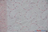 Ferial Organza Embroidery Fabric | Embroidered Floral Sheer with Sequins Embellishment | 54" Wide | Multiple Colors | Fabric mytextilefabric Yards Pink 