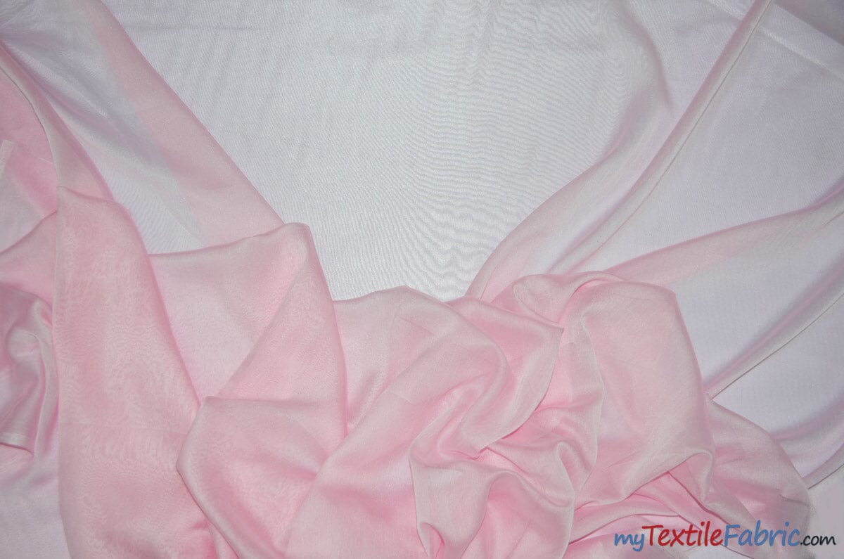 Two Tone Chiffon Fabric | Iridescent Chiffon Fabric | 60" Wide | Clean Edge | Multiple Colors | Sample Swatches | Fabric mytextilefabric Sample Swatches Pink 