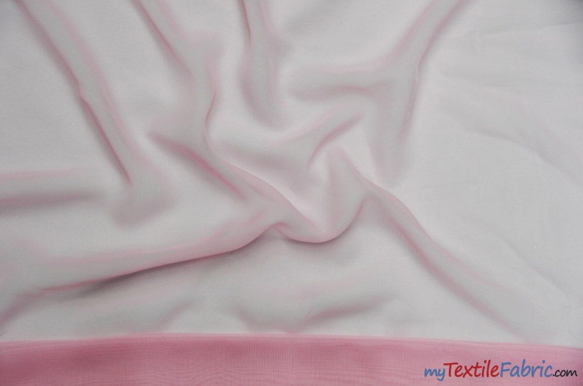 Chiffon Fabric | Super Soft & Flowy | 60" Wide | Wholesale Bolt | Multiple Colors | Fabric mytextilefabric Bolts Pink 