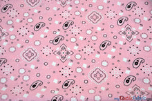 Load image into Gallery viewer, Bandana Cotton Print | Bandanna Fabric | 58/60&quot; Wide | Multiple Colors | Fabric mytextilefabric Yards Pink 